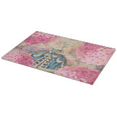 Roodroze hydrangea Flowers Glass Cutting Board Snijplank (Hoek)