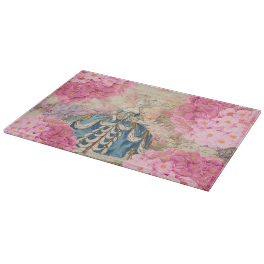 Roodroze hydrangea Flowers Glass Cutting Board Snijplank (Hoek)