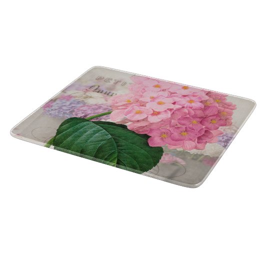 Roodroze hydrangea Rechthoek Kapper Snijplank (Hoek)