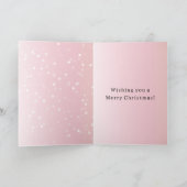 Roodroze Kat Confetti Stippen Kerstmis Kaart (Binnen)