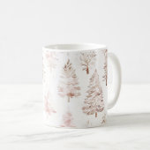 Roodroze Kerstbomen Koffiemok (Voorkant rechts)