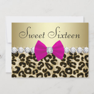 Roodroze Luipaard Sweet Sixteen Kaart