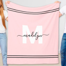 Roodroze Meisjesnaam Monogram