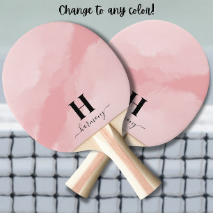 Roodroze Meisjesnaam Monogram Tafeltennisbatje