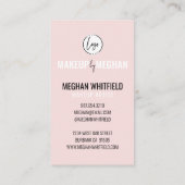 Roodroze Modern Logo QR Code Foto Make-up Bedrijfs Visitekaartje (Achterkant)