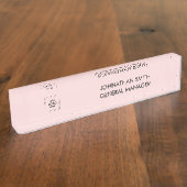 Roodroze moderne manager zakelijk logo bureau naam naambordje (Zijkant)