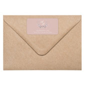 Roodroze Monogram Botanisch Retouradres Etiket