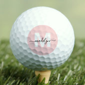 Roodroze Monogram Initiele Naam Golfballen