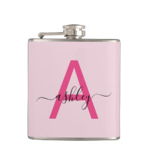 Roodroze Monogram Meisjes Afscheidsceremonie voor 