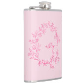 Roodroze Monogram Meisjes Bachelorette Feestje Heupfles (Rechts)