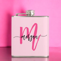 Roodroze Monogram Meisjes Bachelorette-feestje