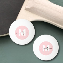 Roodroze Monogram Pingpongbal