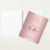 Roodroze monogram zakelijk logo planner (Display)