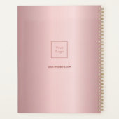 Roodroze monogram zakelijk logo planner (Achterkant)