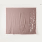 Roodroze Mr. en Mrs. Trouwbanner Wandkleed (Voorkant (horizontaal))