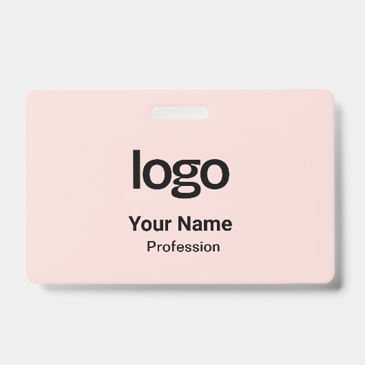 Roodroze naamkaartjes badges (Voorzijde)