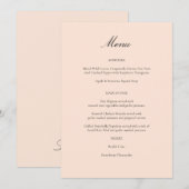 Roodroze Pastel Menu Kaart (Voorkant / Achterkant)