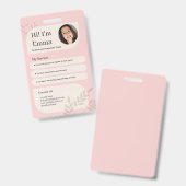 Roodroze Postpartum Doula Professionele Vormgeving Badge (Voor- en achterkant)