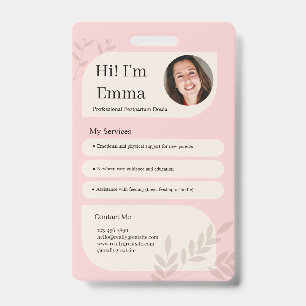 Roodroze Postpartum Doula Professionele Vormgeving Badge