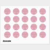 Roodroze Ronde Ingredienten Productlabel Sticker (Vel)