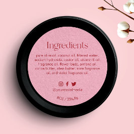 Roodroze Ronde Ingredienten Productlabel Sticker