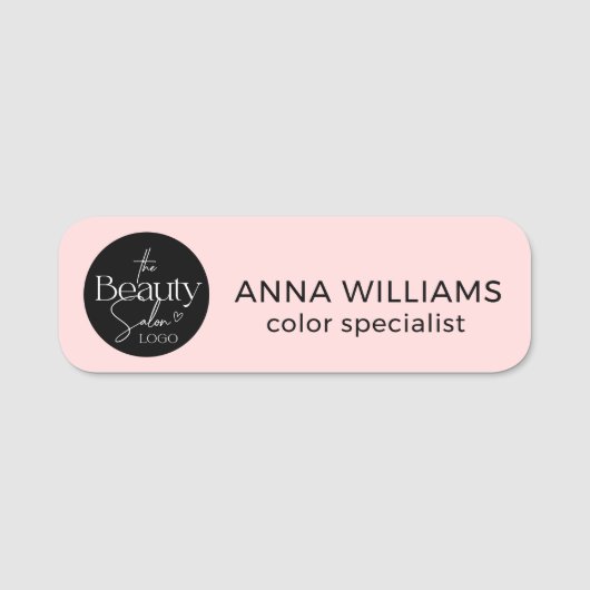 Roodroze Salon Professionele Naam Badge (Voorkant)