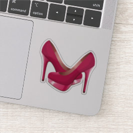 Roodroze stiletto's met hoge hak sticker