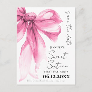 Roodroze Strikende Zoete 16 Verjaardag Save the Da Briefkaart