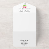 Roodroze Tulps Waterverf Spring Weddenschap All In One Uitnodiging (Buitenkant)