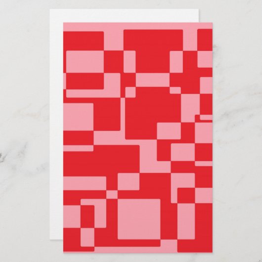 Roodroze vierkreeften briefpapier (Voorkant / Achterkant)