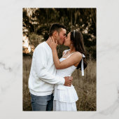 Roodroze waterverf met bloem folie uitnodiging (Achterkant)