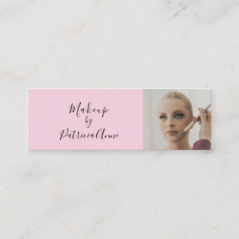 Roodroze Zwarte Script Foto Make-up Visitekaartje