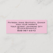 Roodroze Zwarte Script Foto Make-up Visitekaartje (Achterkant)