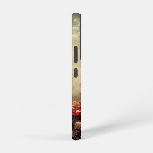 Roodrozen Gothic en schedeltuin Samsung Galaxy Hoesje (Rechterkant)