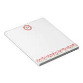 Roodrozen met monogram tuinbodem notitieblok (Schuin)
