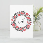 Roodrozen Roodspieren Initiaal Monogram (Staand voorkant)