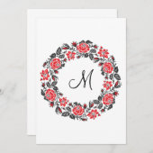 Roodrozen Roodspieren Initiaal Monogram (Voorkant / Achterkant)