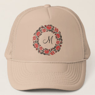 Roodrozen Roodspieren Initiaal Monogram Trucker Pet