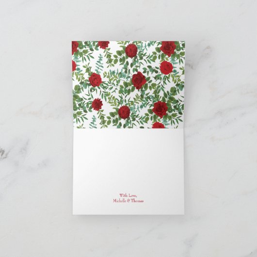 Roodrozenweddenschap Bedankkaart (Binnen)