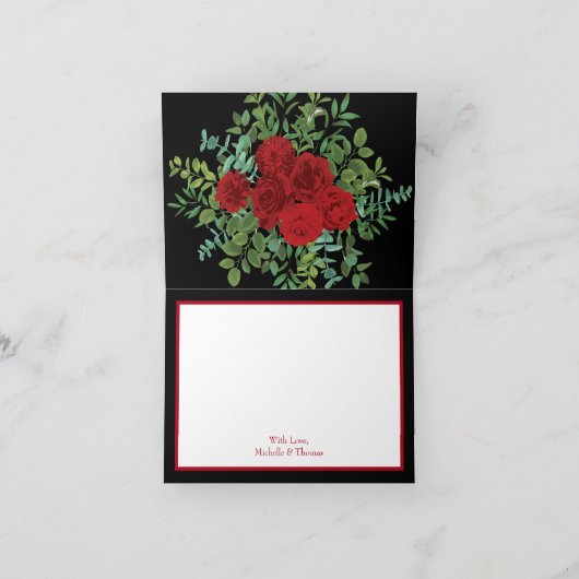 Roodrozenweddenschap Bedankkaart (Binnen)