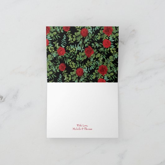 Roodrozenweddenschap Bedankkaart (Binnen)