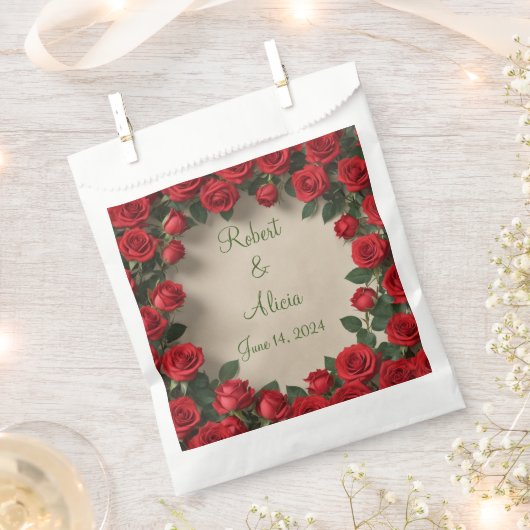 Roodrozenweddenschap Bedankzakje (Geknipt)