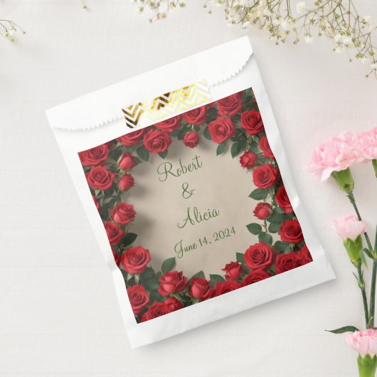 Roodrozenweddenschap Bedankzakje (Gezegeld)