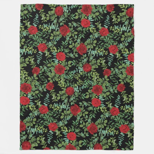 Roodrozenweddenschap Fleece Deken (Voorkant)