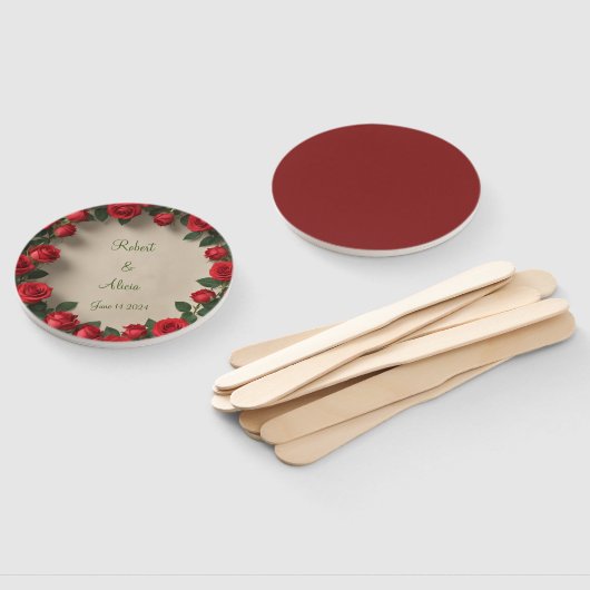 Roodrozenweddenschap Handwaaier (Niet-gemonteerd)