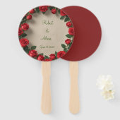 Roodrozenweddenschap Handwaaier (Voorkant en achterkant)