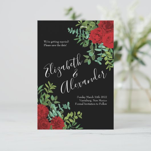 Roodrozenweddenschap Kaart (Staand voorkant)