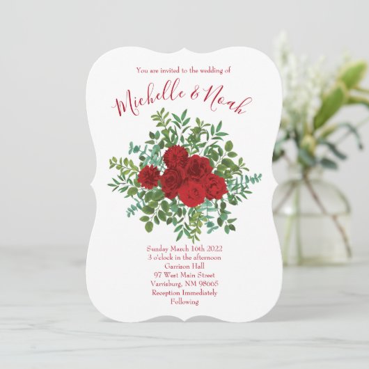 Roodrozenweddenschap Kaart (Staand voorkant)