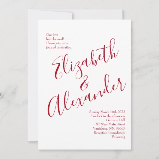 Roodrozenweddenschap Kaart (Voorkant)