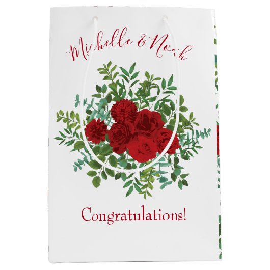 Roodrozenweddenschap Medium Cadeauzakje (Voorkant)